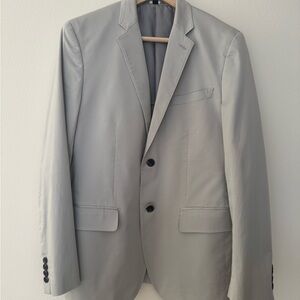 Uniqlo Men's Light Gray Single-Breasted Blazer